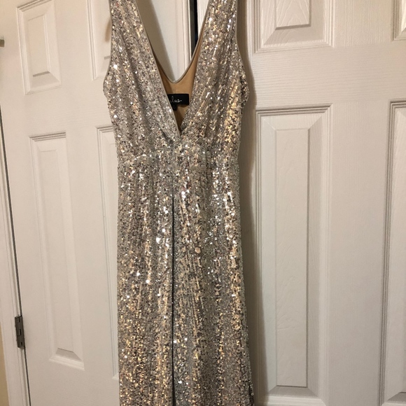 Lulus Dresses & Skirts - Glam Silver Sequin Jumpsuit
